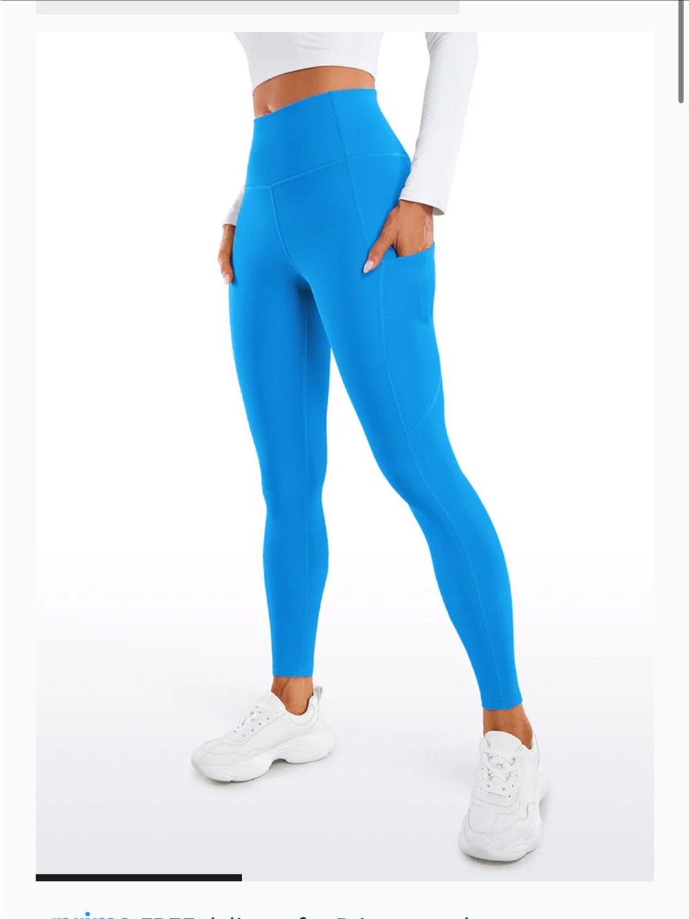 CRZ YOGA Bright Blue High-Waist Pocket Leggings